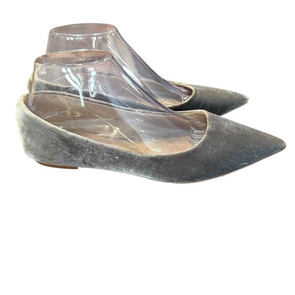 Sam Edelman Wanda Pointed Toe Flat Ballet Women Size 8 Smokey Grey Velvet - Picture 1 of 7